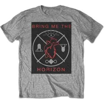 Image of Bring Me The Horizon - Heart & Symbols Unisex Small T-Shirt - Grey
