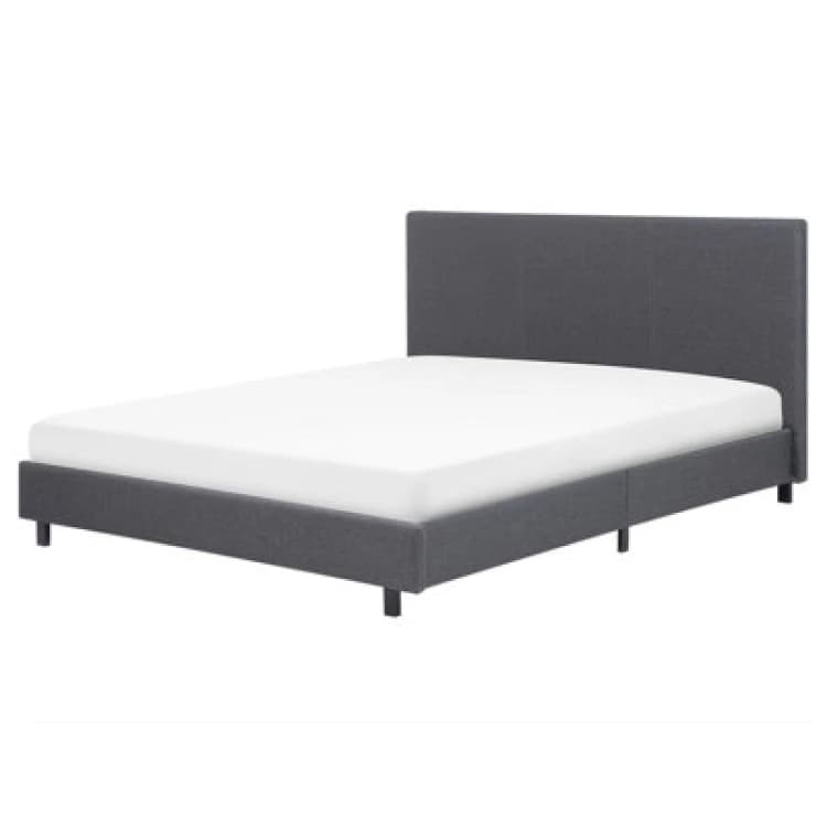 Image of Beliani Bed Fabric Albi 160 X 200 Cm (Eu King Size) Grey