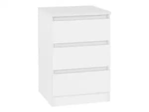 Image of Seconique Malvern White 3 Drawer Bedside Table