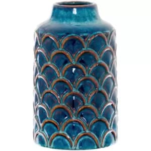 Image of Seville Collection Scalloped Indigo Vase