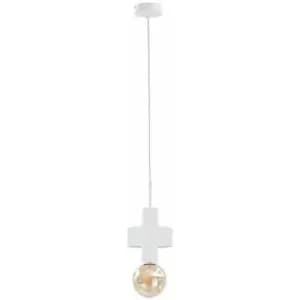 Image of Keter Lighting - Keter Unica Slim Pendant Ceiling Light White, 12cm, 1x E27