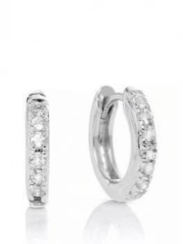 Image of Olivia Burton White Topaz Huggie Hoop Rose Silver
