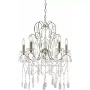 Image of Loops - Aged Silver Ceiling Chandelier - 5 Bulb Light Decorative Ceiling Pendant Fitting