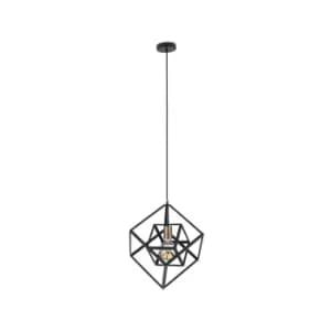 Image of Matt Black Metal Cube Pendant