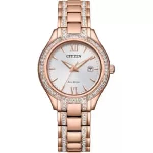Image of Ladies Citizen Plated Stainless Steel Dress Silhouette Crystal