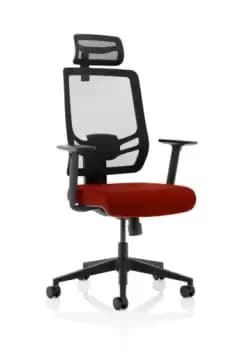 Image of Ergo Twist Bespoke Fabric Seat Ginseng Chilli Mesh Back with Headrest