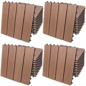 Image of WPC Decking Tiles Waterproof Flooring Terrace Balcony Garden Patio Outdoor Sidewalks Composite Deck Floor 44x Klassik terrakotta (de)