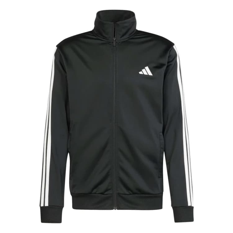 Image of adidas Basic 3 - Stripes Tricot Tracksuit - Black 2XL
