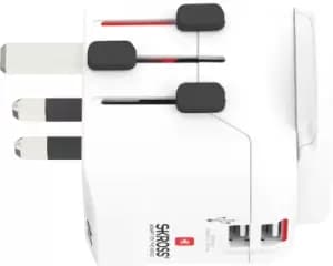 Image of Skross PRO Light USB (2xA) - World power plug adapter Universal White