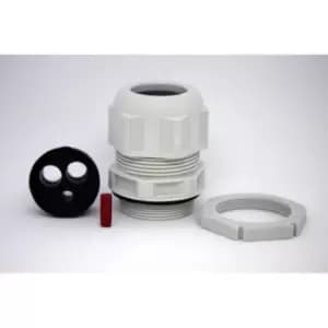 Image of Wiska 40mm IP68 Grey Plastic Tails Kit with Multiple Insert, Locknut and Blanking Insert - 228282