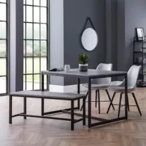 Image of Staten Dining Bench Set and 2 Kari Chairs Grey