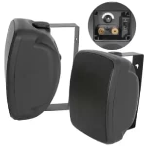 Image of QUALITY 5" 100W Black Outdoor Garden Speaker*100V & 8ohm* IP44 Wall / Background