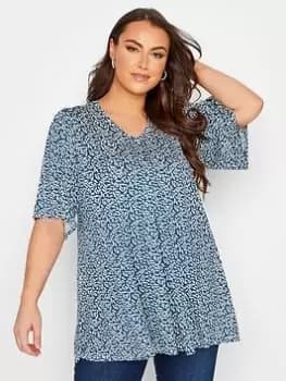 Image of Yours V-Neck 3/4 Sleeve Top Blue Size 18, Women