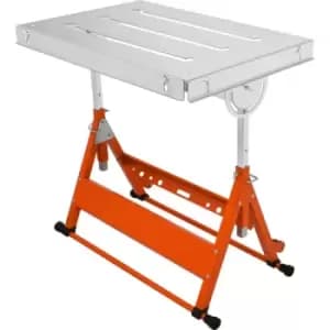 Image of VEVOR Welding Table 30" x 20", 400lbs Load Capacity Steel Welding Workbench Table on Wheels, Folding Work Bench with Three 1.1" Slot, 3 Tilt Angles, A