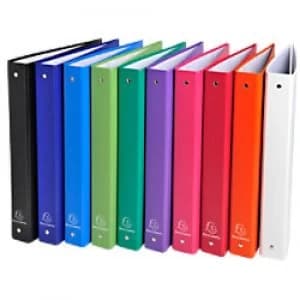 Image of Exacompta Ring Binder 51330E Polypropylene A4 4 ring 30 mm Assorted Pack of 20