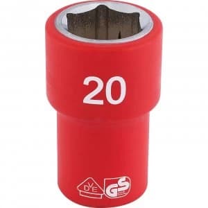 Image of Draper 1/2" Drive VDE Fully Insulated Hexagon Socket Metric 1/2" 20mm