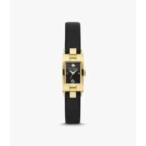 Image of Kate Spade New York Womens Brookville Three-Hand Leather Watch - Black
