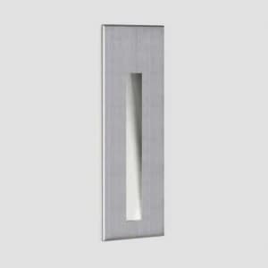 Image of LED 1 Light Indoor Small Recessed Marker Wall Light Brushed Stainless Steel IP65