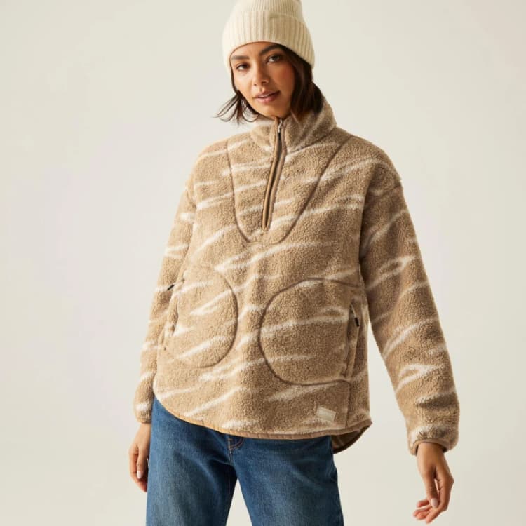 Image of Womens half-zip fleece Regatta Frankie Borg Beige Female 46