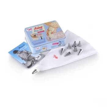 Image of Tala Icing Bag Set in Tin, with 8 Nozzles & Icing Booklet