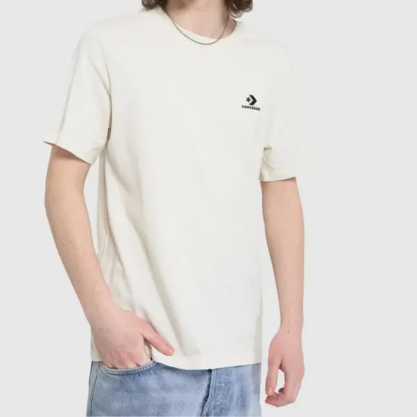 Image of Converse go to embroidered star t-shirt in stone Stone Sml
