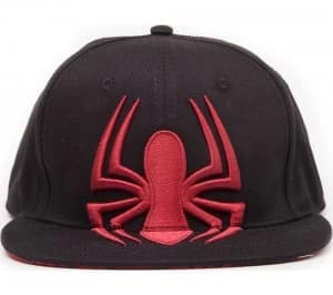 Image of Spiderman Embroidered Logo Snapback Cap - Black
