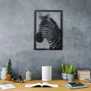 Image of Zebra XL Black Decorative Metal Wall Accessory