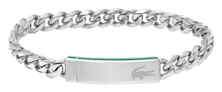 Image of Lacoste 2040081 LACOSTE BASELINE Stainless Steel Curb Chain Jewellery