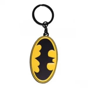 Image of Dc Comics Batman Classic Logo Metal Keychain- Yellow/Black