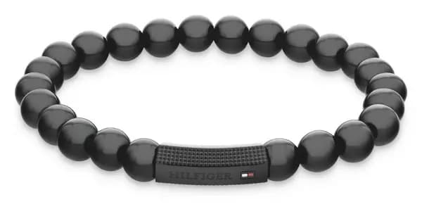 Image of Tommy Hilfiger 2790581 Mens Beads Black Onyx and Black Jewellery