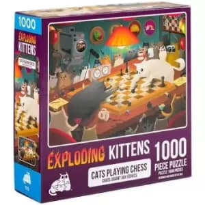 Image of Cats Playing Chess Jigsaw Puzzle - 1000 Pieces