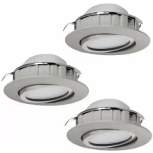 Image of Loops - 3 pack Flush Ceiling Downlight Satin Nickel Plastic 6W Built in led