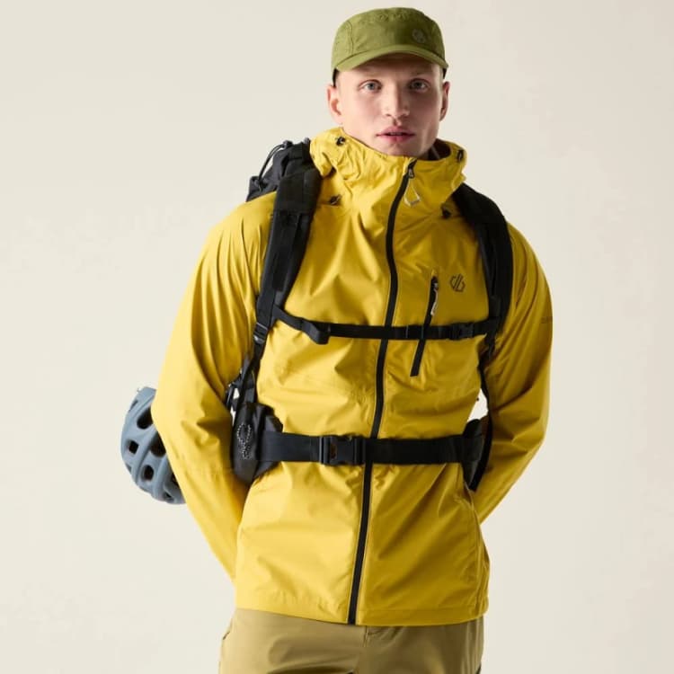 Image of Dare 2b Mens Breathe Out Waterproof Jacket in Yellow Size: Medium Yellow Male M