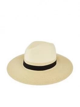 Image of Accessorize Mono Chic Braid Fedora - Natural, Size S-M, Women