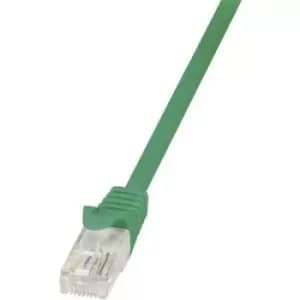 Image of LogiLink CP1025U RJ45 Network cable, patch cable CAT 5e U/UTP 0.50 m Green incl. detent
