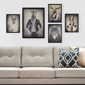 Image of SET_055 Multicolor Decorative Framed Painting (5 Pieces)