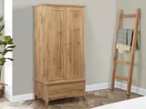 Image of Birlea Hampstead Oak 2 Door 1 Drawer Double Wardrobe