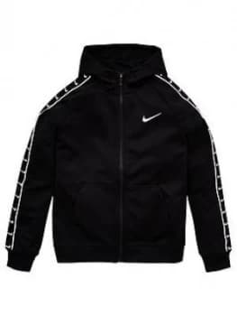 Image of Nike Sportswear Older Boys Swoosh Tape Hoodie - Black