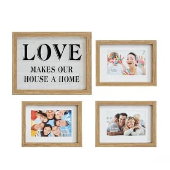 Image of Set of 4 Wooden Photo Frames - Love