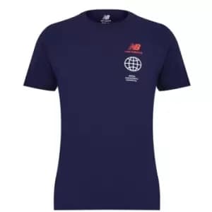 Image of New Balance Small Logo T Shirt Mens - Blue