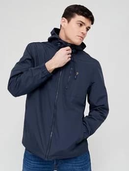 Image of Farah Westchester Zip Thru Hooded Jacket - Navy, Size L, Men