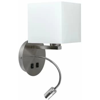 Image of Solara Square Shade Hotel Reading Wall Light - No Bulb