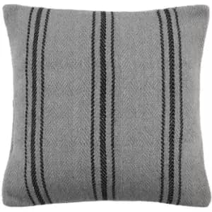 Image of Drifthome - Drift Home Brinley Woven 100% Recycled Eco-Friendly Cotton Rich Filled Cushion, Grey, 43 x 43 Cm