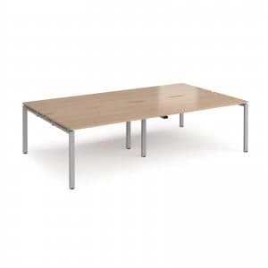 Image of Adapt II Double Back to Back Desk s 2800mm x 1600mm - Silver Frame bee