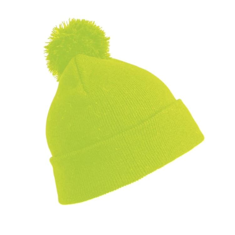 Image of Result Mens Core Pom Pom Beanie in Yellow Yellow Male One Size