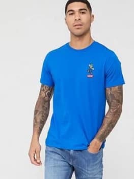 Image of Levis Luigi Logo Patch T-Shirt - Blue