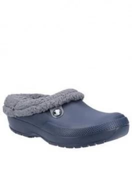 Image of Crocs Blitzen Lined Flat Shoe, Navy, Size 4, Women