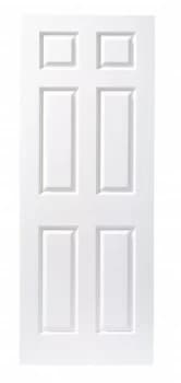 Image of Wickes Woburn Internal White Primed Grained 6 Panel Moulded Door - 2032 x 813mm