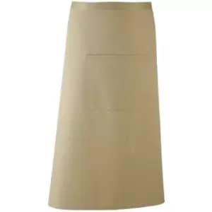 Image of Premier Unisex Colours Bar Apron / Workwear (Long Continental Style) (One Size) (Khaki) - Khaki