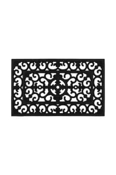 Image of Lexi Wrought Iron Effect Rubber Doormat 45x75cm